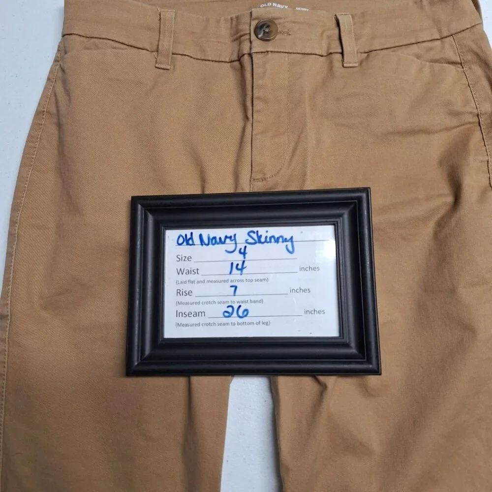 Old Navy Khaki Stretch Skinny Pants Womens Size 4 Work Professional Uniform - Picture 4 of 8
